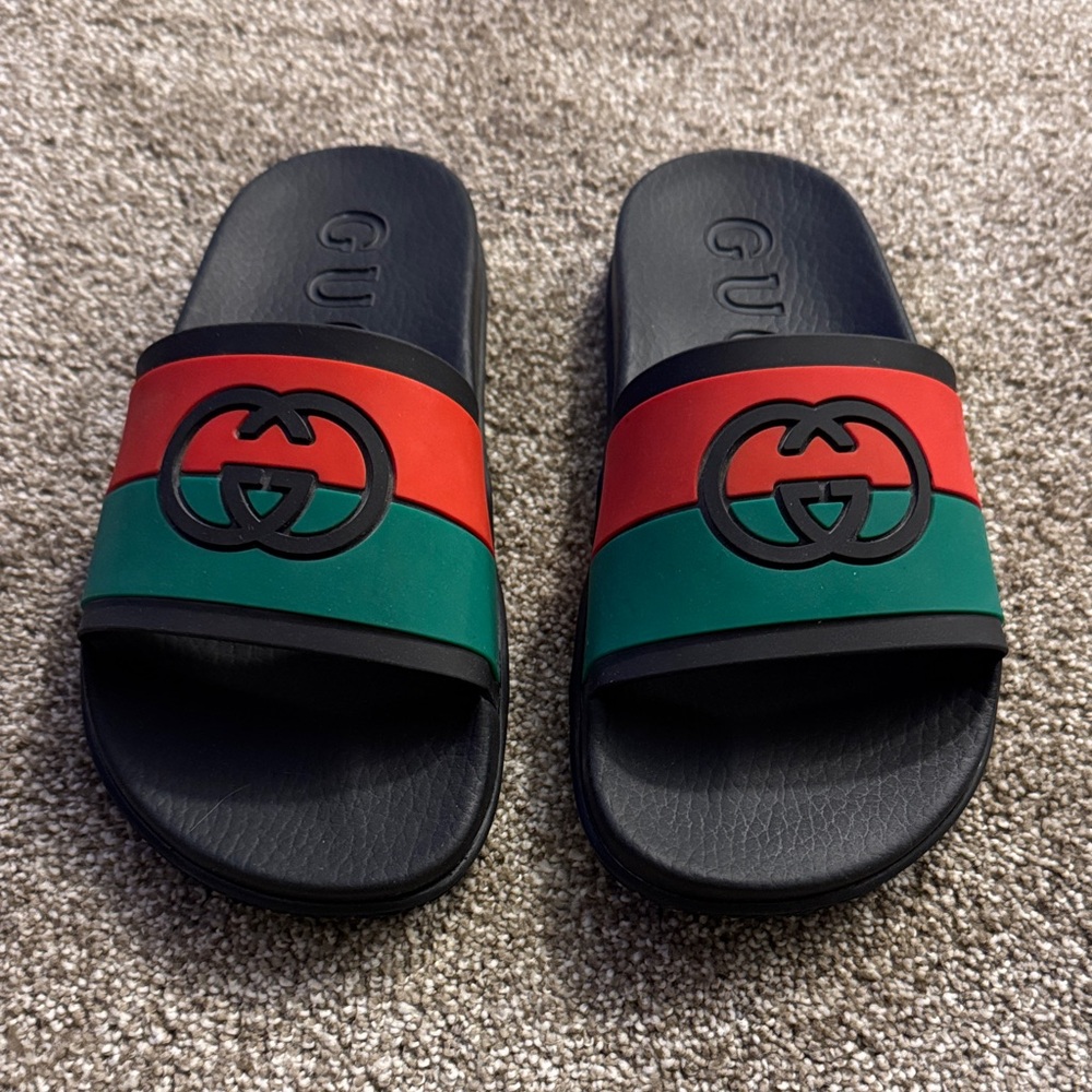 Gucci Black and Red Slides